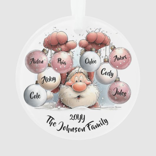 Personalized Santa in Snow Acrylic Ornament オーナメント (裏面)