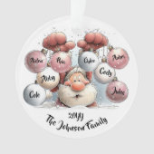 Personalized Santa in Snow Acrylic Ornament オーナメント (正面)