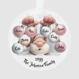 Personalized Santa in Snow Acrylic Ornament オーナメント