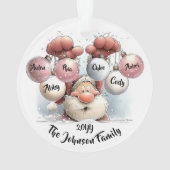 Personalized Santa in Snow Acrylic Ornament オーナメント (裏面)