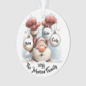 Personalized Santa in Snow Acrylic Ornament オーナメント (正面)