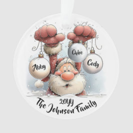 Personalized Santa in Snow Acrylic Ornament オーナメント