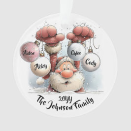 Personalized Santa in Snow Acrylic Ornament オーナメント