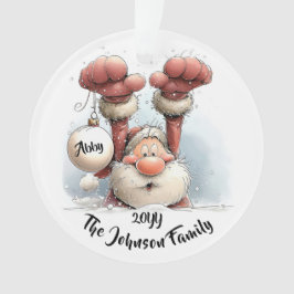 Personalized Santa in Snow Acrylic Ornament オーナメント