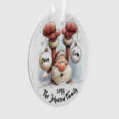 Personalized Santa in Snow Acrylic Ornament オーナメント (正面)