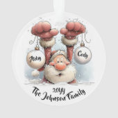 Personalized Santa in Snow Acrylic Ornament オーナメント (裏面)