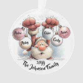 Personalized Santa in Snow Acrylic Ornament オーナメント