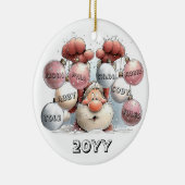 Personalized Santa in Snow Ceramic Ornament  セラミックオーナメント (右)