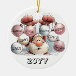 Personalized Santa in Snow Ceramic Ornament  セラミックオーナメント
