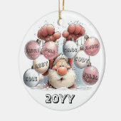 Personalized Santa in Snow Ceramic Ornament  セラミックオーナメント (左)