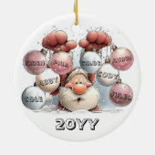Personalized Santa in Snow Ceramic Ornament  セラミックオーナメント (裏面)