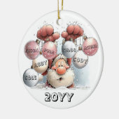 Personalized Santa in Snow Ceramic Ornament  セラミックオーナメント (左)