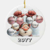 Personalized Santa in Snow Ceramic Ornament  セラミックオーナメント (裏面)
