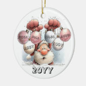 Personalized Santa in Snow Ceramic Ornament  セラミックオーナメント (左)