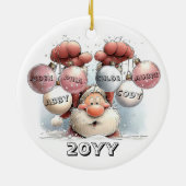Personalized Santa in Snow Ceramic Ornament  セラミックオーナメント (裏面)