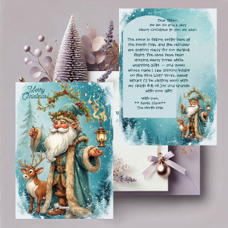 Personalized Santa Letter From North Pole Reindeer シーズンカード