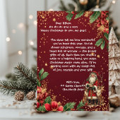 Personalized Santa Letter North Pole Cute Reindeer シーズンカード