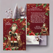 Personalized Santa Letter North Pole Cute Reindeer シーズンカード