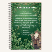 Personalized Santa Letter North Pole Greenery Xmas ノートブック (正面)