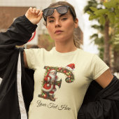 Personalized Santa Monogram Christmas Holiday Tシャツ