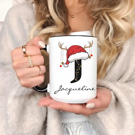 Personalized Santa Monogram Mug for Mom & Dad マグカップ