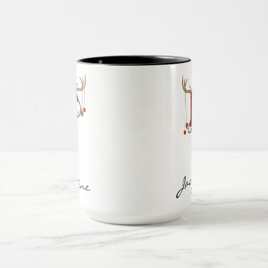 Personalized Santa Monogram Mug for Mom & Dad マグカップ (中央)