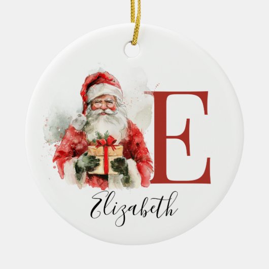 Personalized Santa Ornament – Custom Name Christma セラミックオーナメント (正面)