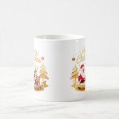 Personalized Santa & Reindeer Holiday Mug コーヒーマグカップ (中央)