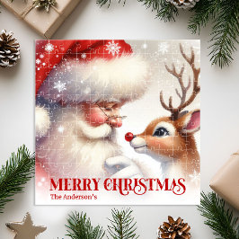 Personalized Santa Rudolph Holiday Kids Puzzle Gif ジグソーパズル