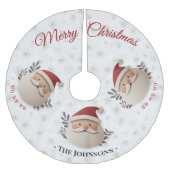 Personalized Santa – Rustic Christmas Decor ブラッシュドポリエステルツリースカート (正面)