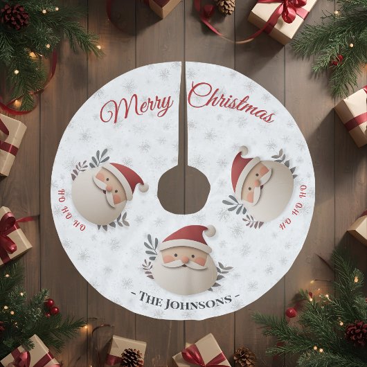 Personalized Santa – Rustic Christmas Decor ブラッシュドポリエステルツリースカート