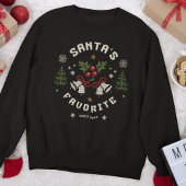Personalized “Santa’s Favorite” Faux Knit スウェットシャツ