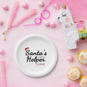 Personalized Santa’s Little Helper, Kids Christmas ペーパープレート (パーティー)