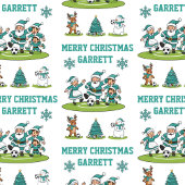 Personalized Santa Soccer Wrapping Paper Sheets ラッピングペーパーシート