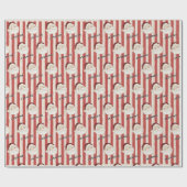personalized santa striped festive ラッピングペーパー (フラット)