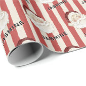 personalized santa striped festive ラッピングペーパー (ロールコーナー)