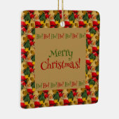 Personalized Santa's Christmas Greetings セラミックオーナメント (右)