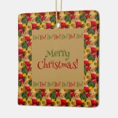 Personalized Santa's Christmas Greetings セラミックオーナメント (左)