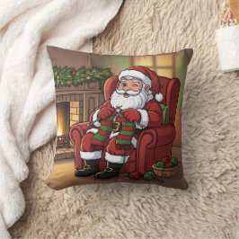 Personalized "Santa's Cozy Knitting Nook" クッション