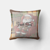 Personalized "Santa's Cozy Knitting Nook" クッション (裏面)