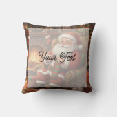 Personalized "Santa's Cozy Knitting Nook" クッション (裏面)