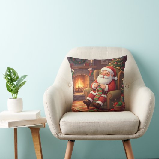 Personalized "Santa's Cozy Knitting Nook" クッション (椅子)