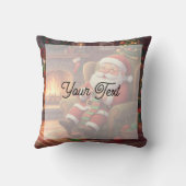 Personalized "Santa's Cozy Knitting Nook" クッション (裏面)