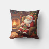 Personalized "Santa's Cozy Knitting Nook" クッション (正面)