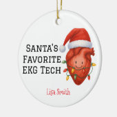 Personalized Santa's EKG Tech セラミックオーナメント (左)
