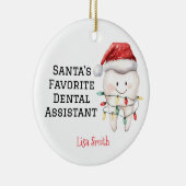 Personalized Santa's Favorite Dental Assistant セラミックオーナメント (右)