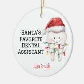 Personalized Santa's Favorite Dental Assistant セラミックオーナメント (左)