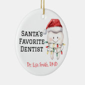 Personalized Santa's Favorite Dentist セラミックオーナメント (右)