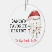 Personalized Santa's Favorite Dentist セラミックオーナメント (左)