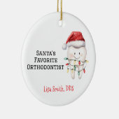 Personalized Santa's Favorite Orthodontist セラミックオーナメント (右)
